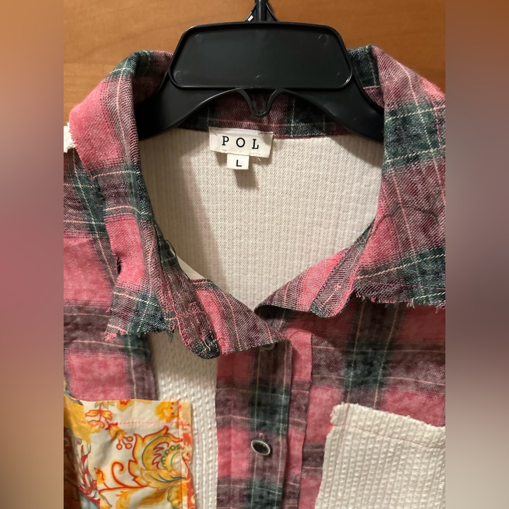 NWOT POL MULTI BUTTON DOWN SHACKET - image 7